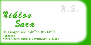 miklos sara business card
